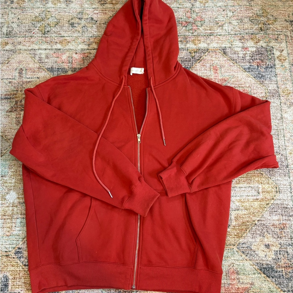 Red Hoodie Zip-up